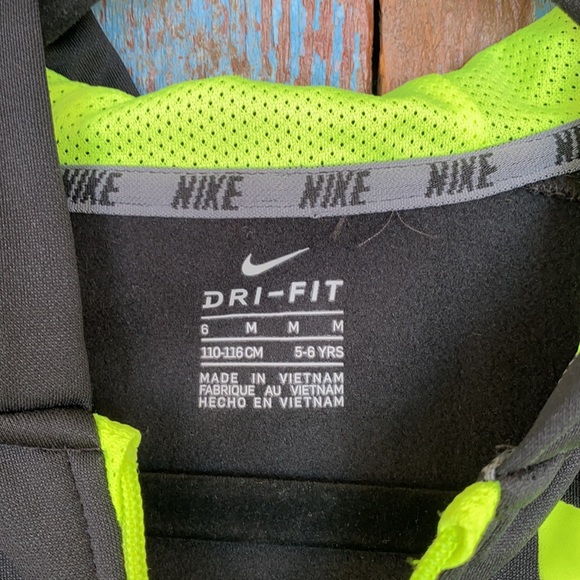 Nike Boys Black & Neon Yellow Zip Up Hoodie - Picture 4 of 6